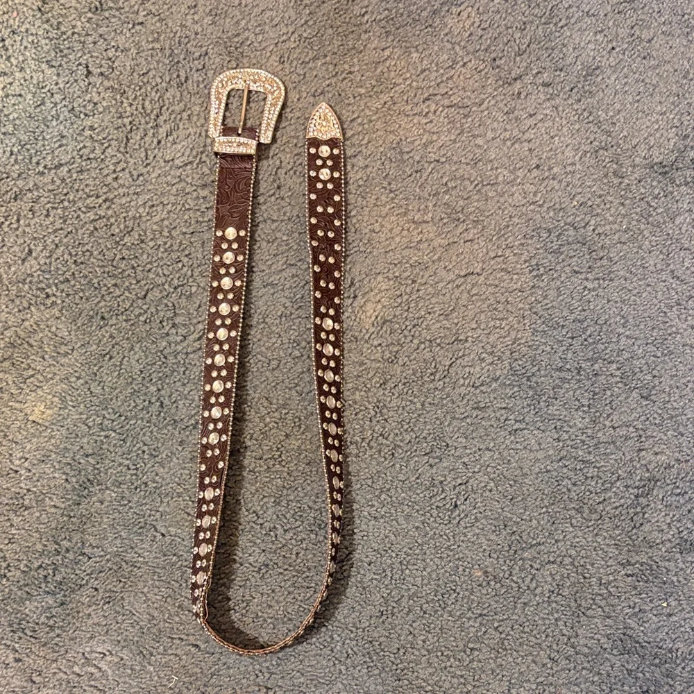 Brown Rhinestone Belt - Picture 1 of 4